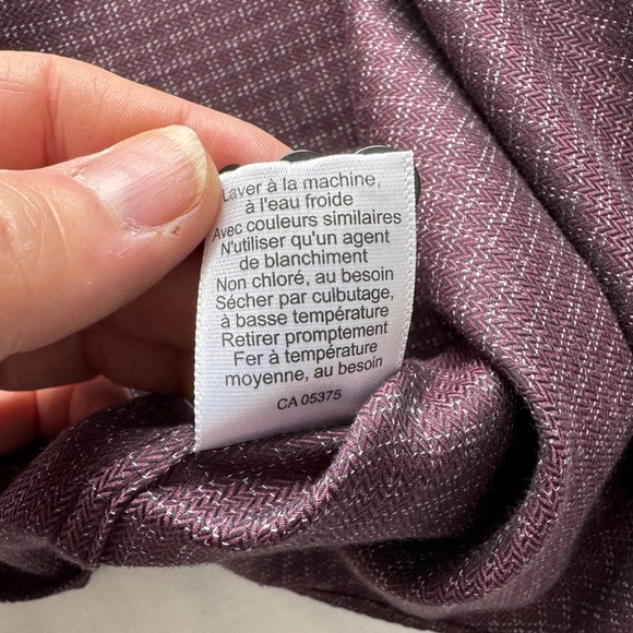 JOE Joseph Abboud Men's XLT Button‎ Shirt Herringbone Check Burgundy-Plum Soft - Picture 8 of 13